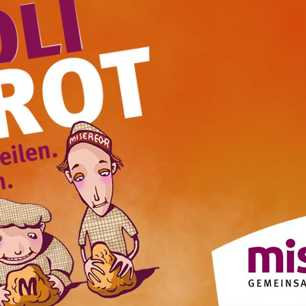 Das Bild zeigt das Kampagnenlogo von Misereor für die Aktion Soli Brot.