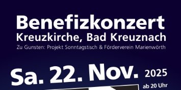 Das Bild zeigt das Ankündigungsplakat für das Benefizkonzert der Band Backdoor in der Hl.-Kreuz-Kirche