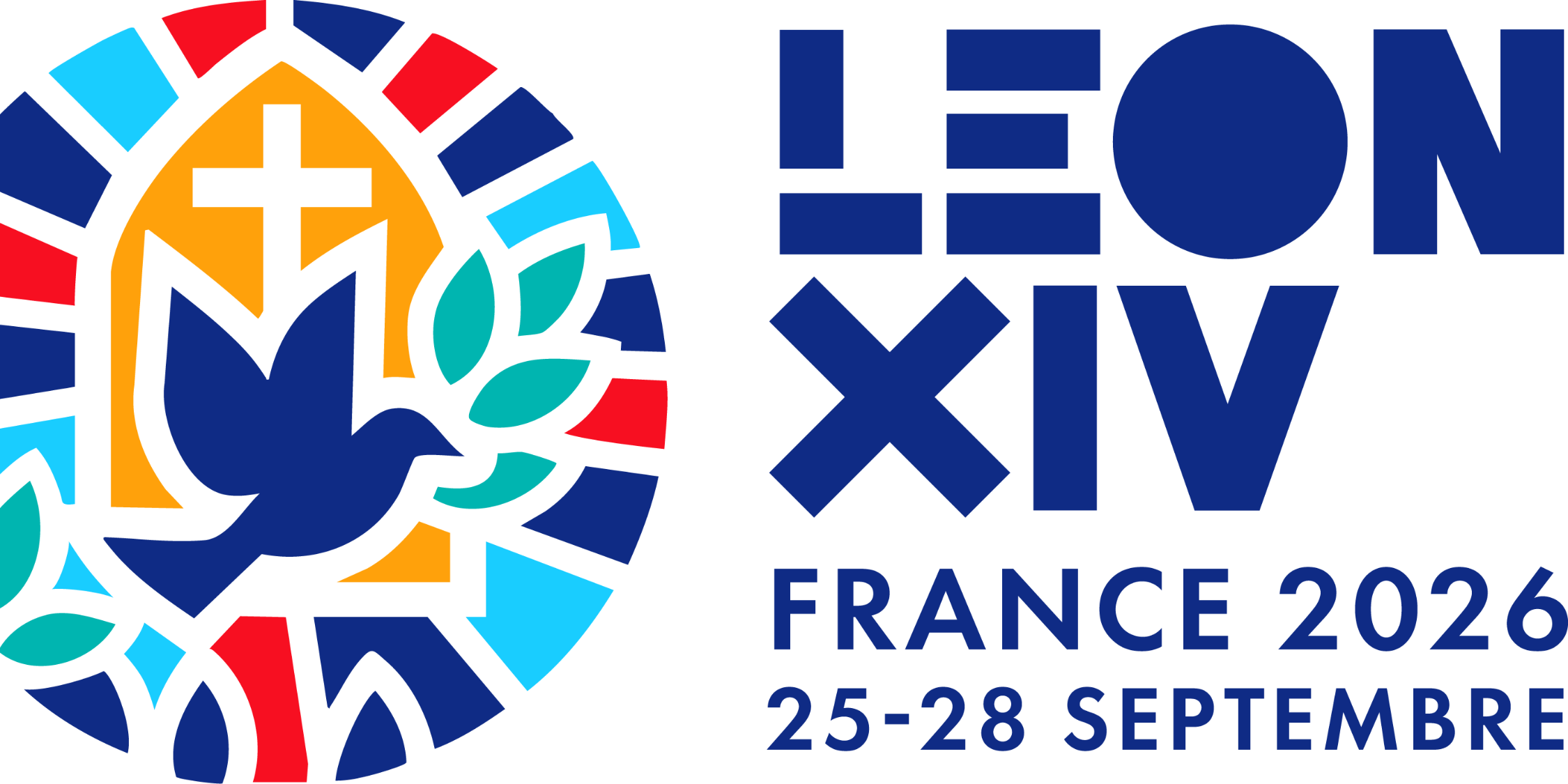 Das Logo der Papstreise vom 25. - 28. September 2026 nach Frankreich (c) Conférence des évêques de France Das Logo der Papstreise vom 25. - 28. September 2026 nach Frankreich