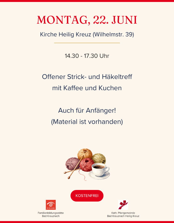 Das Bild zeigt das Programm der Aktionswoche 'Miteinander statt allein' für Montag, den 22.06.2026