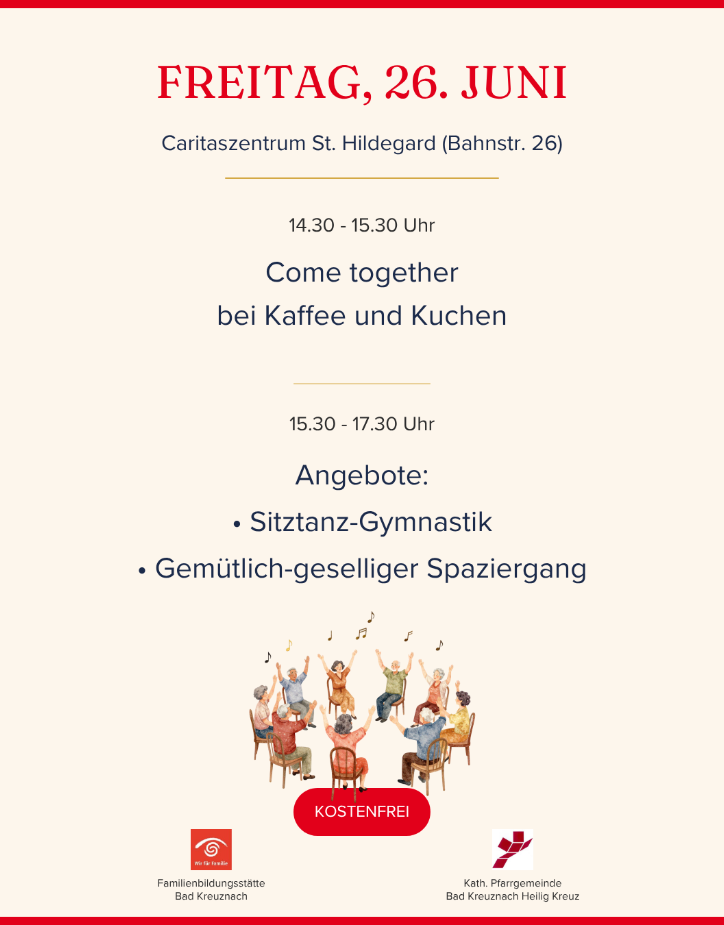 Das Bild zeigt das Programm der Aktionswoche 'Miteinander statt allein' für Freitag, den 26.06.2026