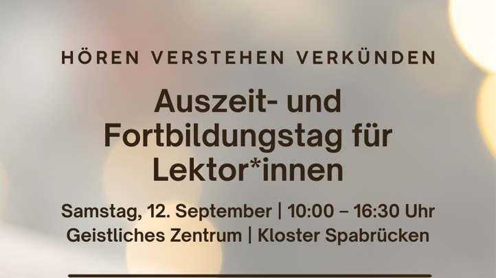Das Ankündigungsplakat für den Oasentag für Lektoren im Kloster Spabrücken