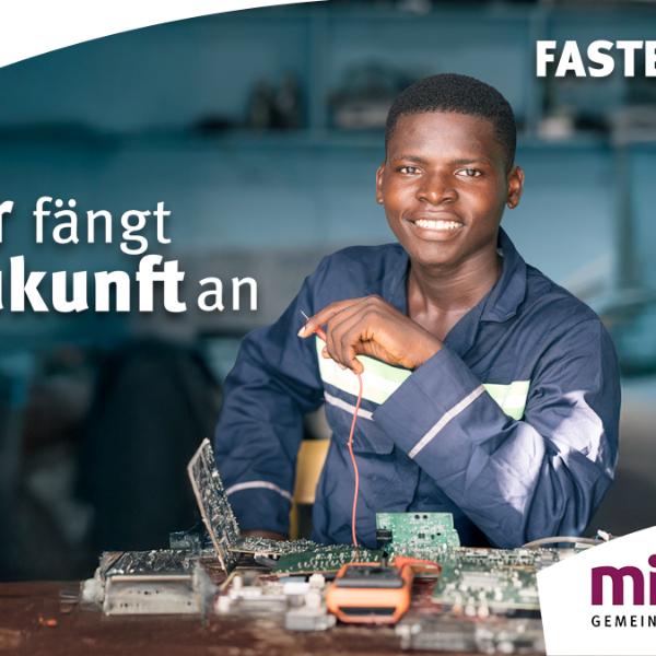 Das Bild zeigt ein Kampagnenfoto für die Fastenaktion Misereor 2026