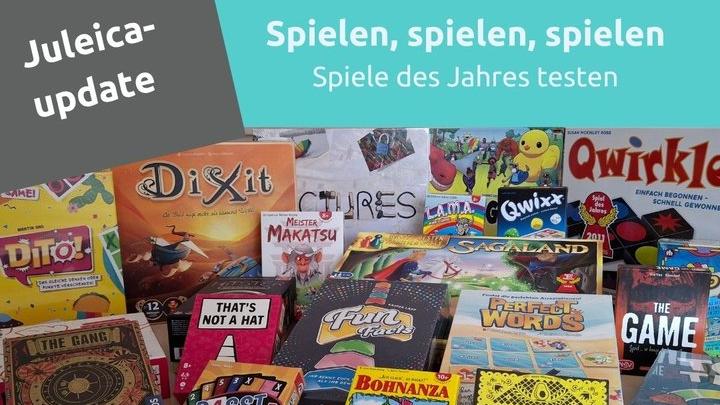 Aktionsplakat der Fachstelle Jugend zum Spieleworkshop mit einem Bild voller Spiele und den Terminankündigungen