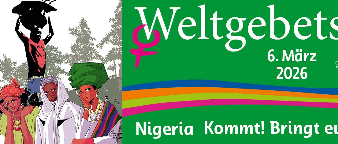 Das Bild zeigt den Titel und das Motto für den Weltgebetstag am 6.3.2026