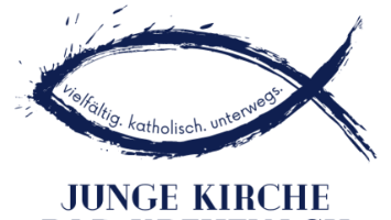 Das Bild zeigt das blaue Logo auf weißem Grund der Jungen Kirche Bad Kreuznach