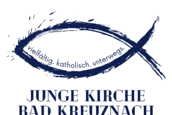 Das Bild zeigt das blaue Logo auf weißem Grund der Jungen Kirche Bad Kreuznach